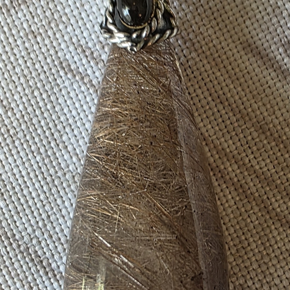 Sterling Rutilated Quartz Pendant - Picture 4 of 10